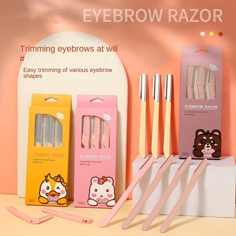 3pcs Foldable Women's Razors Makeup Facial Eyebrow Lip Razor