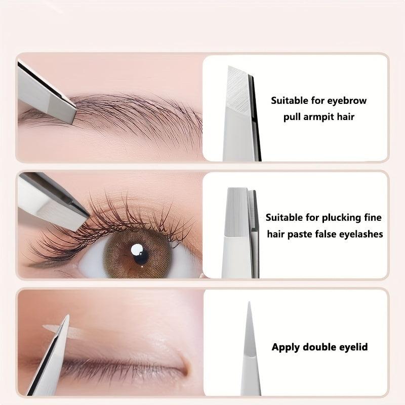 4-In-1 Stainless Steel Eyebrow Tweezers Set