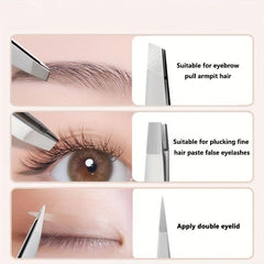4-In-1 Stainless Steel Eyebrow Tweezers Set