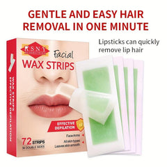 72 Facial Wax Strips Women All Skin Types Effective Depilation
