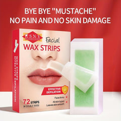 72 Facial Wax Strips Women All Skin Types Effective Depilation