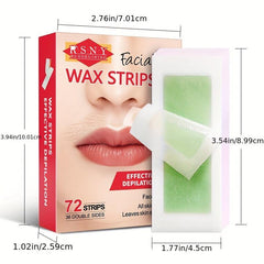 72 Facial Wax Strips Women All Skin Types Effective Depilation