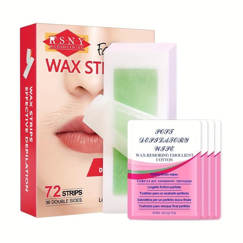 72 Facial Wax Strips Women All Skin Types Effective Depilation