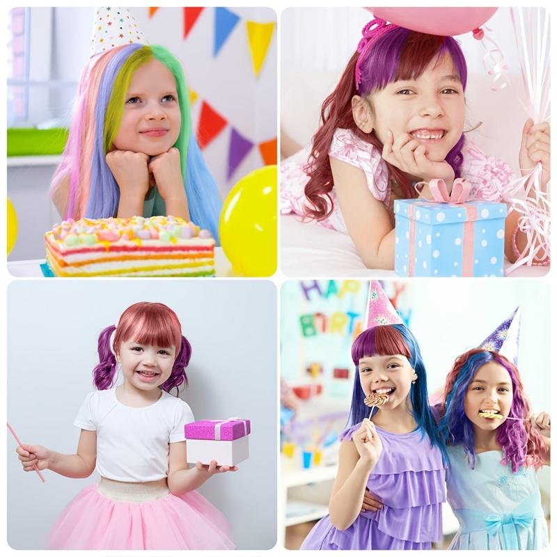 Hair Chalk Comb Washable DIY Hair for Halloween Birthday Cosplay