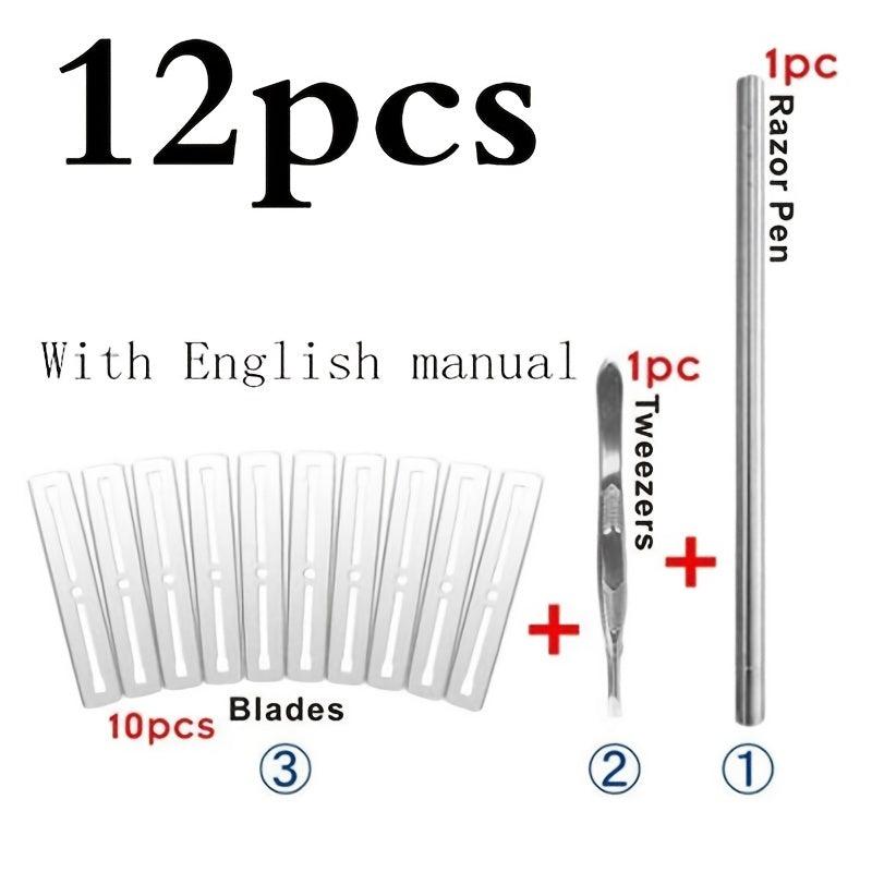 Steel Hair Tattoo Engraving Pen Men Fine Hairdressing Razor Eyebrow Shaving