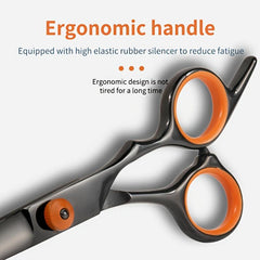 Professional Barber Scissors Hair Cutting Orange Flat Cutting Teeth Cutting Thin