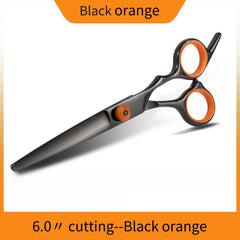 Professional Barber Scissors Hair Cutting Orange Flat Cutting Teeth Cutting Thin