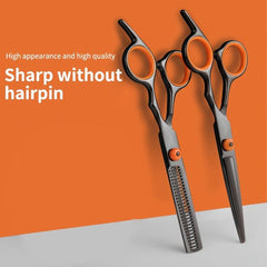 Professional Barber Scissors Hair Cutting Orange Flat Cutting Teeth Cutting Thin