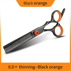 Professional Barber Scissors Hair Cutting Orange Flat Cutting Teeth Cutting Thin