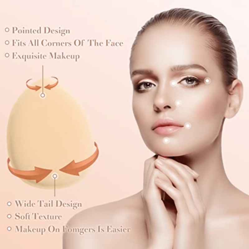 5PCS Mini Finger Puff Set Makeup Sponge Concealer Foundation Detail Puff