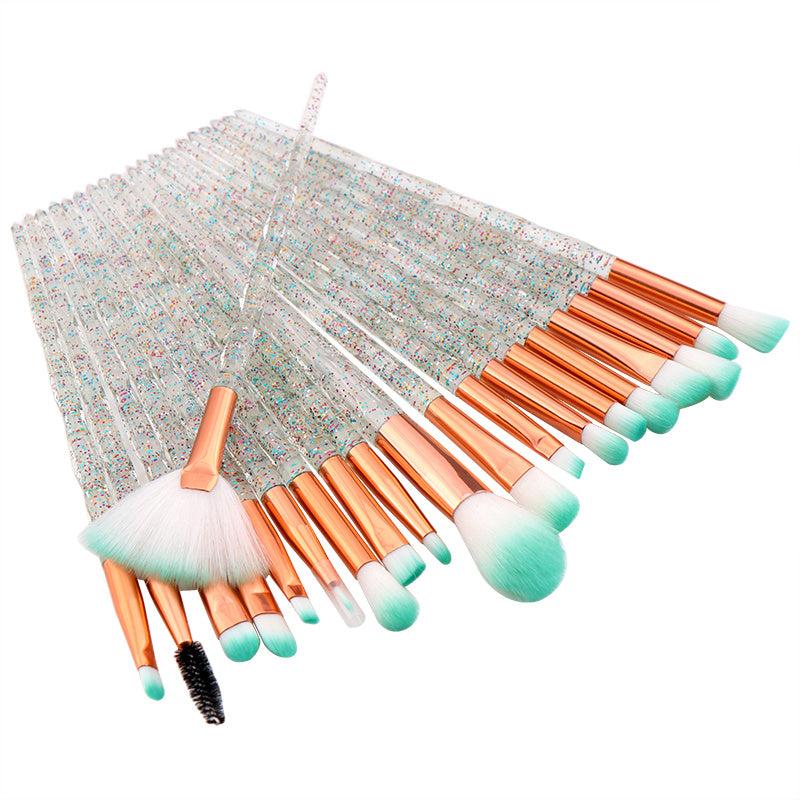 20-Piece Diamond Handle Makeup Brushes Set