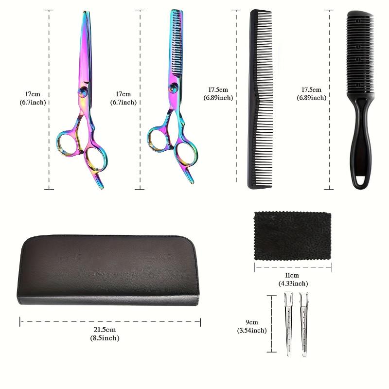8pcs Hairdressing Scissors Set Stainless Steel Hair Cutting Kit