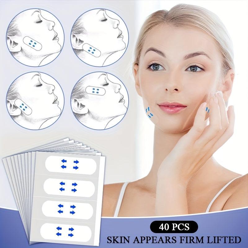 40pcs Invisible Face Lift Sticker Patches Waterproof & Breathable Beauty Tool