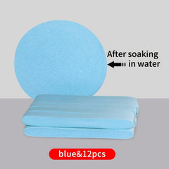 12pcs Face Cleansing Sponge Puff Wood Pulp Clean Face Thicken Remove Makeup