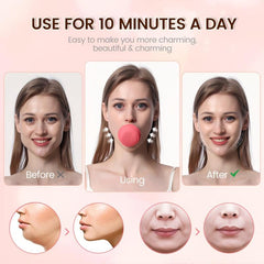 Pink Jaw Face Neck Toning Exerciser For Women V Shape Double Chin Instrument