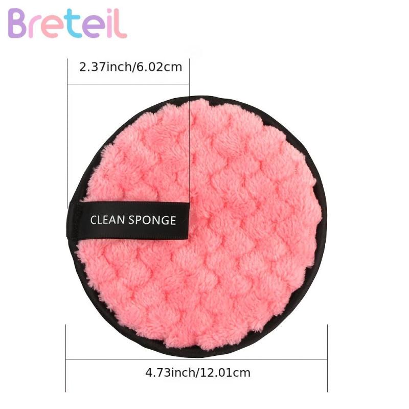 3 Pcs Reusable Makeup Remover Pads Dual Sided Soft Facial Cleaning Towels