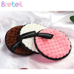 3 Pcs Reusable Makeup Remover Pads Dual Sided Soft Facial Cleaning Towels