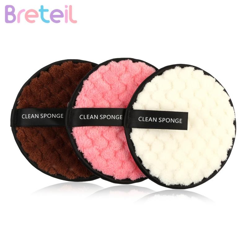 3 Pcs Reusable Makeup Remover Pads Dual Sided Soft Facial Cleaning Towels