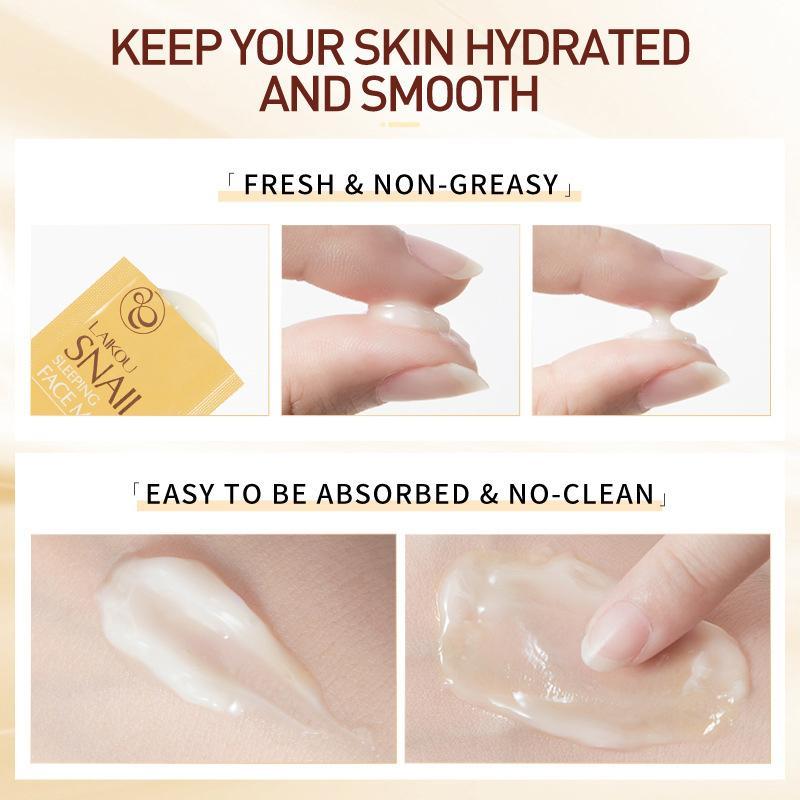 10 Pcs Snail Face Mask Moisturizing Travel Smooth Wrinkle