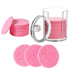 50 Round Natural Facial Sponges Soft Face Exfoliator
