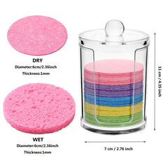 50 Round Natural Facial Sponges Soft Face Exfoliator