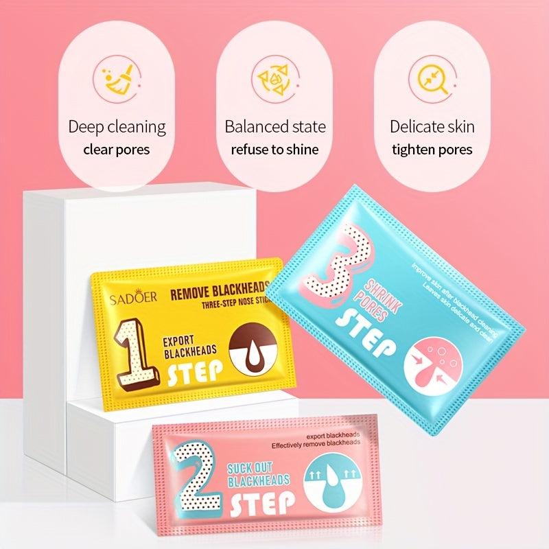 3pcs Blackhead Three-step Nose Patch Deep Cleans Pores