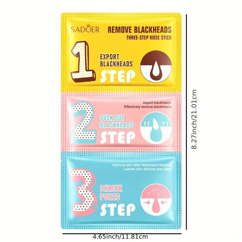 3pcs Blackhead Three-step Nose Patch Deep Cleans Pores