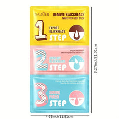 3pcs Blackhead Three-step Nose Patch Deep Cleans Pores
