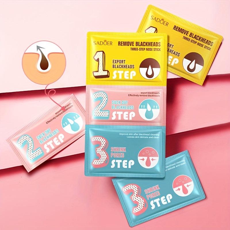 3pcs Blackhead Three-step Nose Patch Deep Cleans Pores