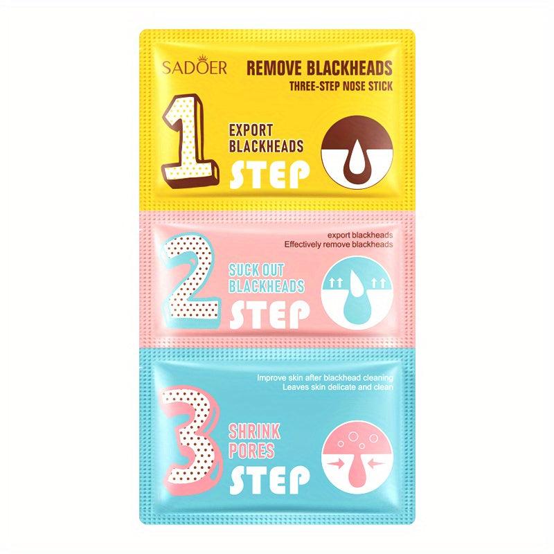 3pcs Blackhead Three-step Nose Patch Deep Cleans Pores