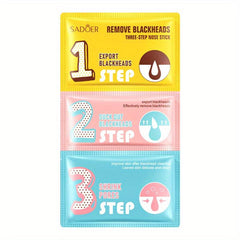 3pcs Blackhead Three-step Nose Patch Deep Cleans Pores