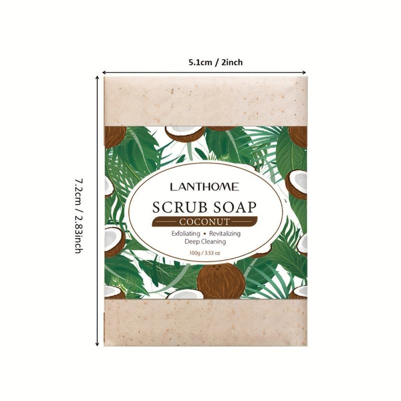 Coconut Scrub Soap Exfoliating Tightening Pores Dead Skin Acne Cleansing