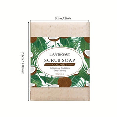 Coconut Scrub Soap Exfoliating Tightening Pores Dead Skin Acne Cleansing