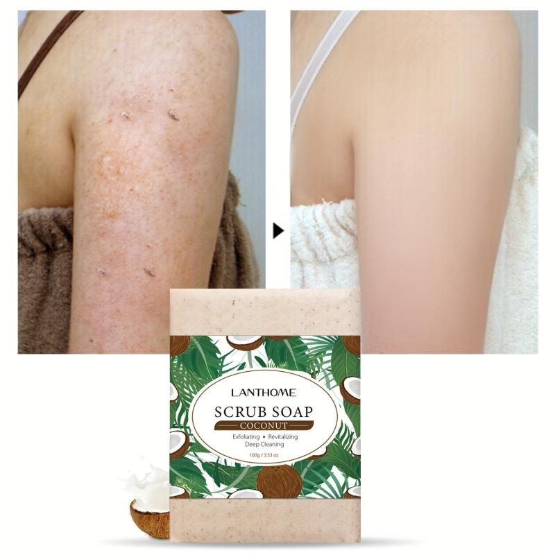 Coconut Scrub Soap Exfoliating Tightening Pores Dead Skin Acne Cleansing