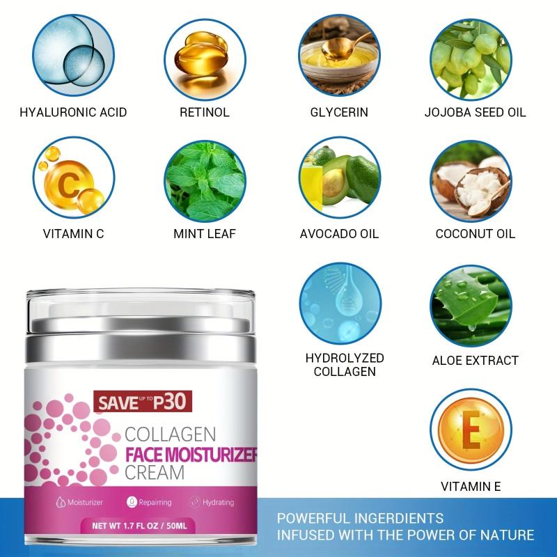 Collagen Retinol Moisturizer Hyaluronic Acid Fading Fine Lines Wrinkles Melasma