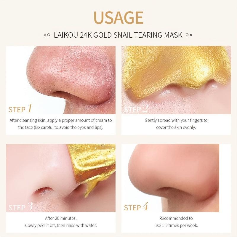 2pcs Snail Blackhead Mask With Brush Deep Cleansing Pores Peel Off Mask