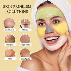 4 Pcs Clay Mask Set Turmeric Vitamin C Green Tea Dead Sea Rose Clay Mask
