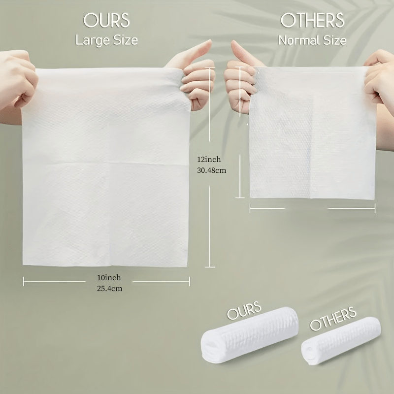 2 Pack Bamboo Disposable Face Towels Biodegradable Large Dry Face Wipes
