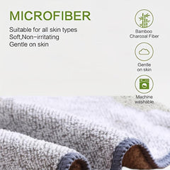 6 Pack Microfiber Face Towels Bamboo Charcoal Face Cloth