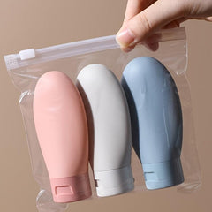 3 Refillable Silicone Bottles Leak Proof for Travel Toiletries
