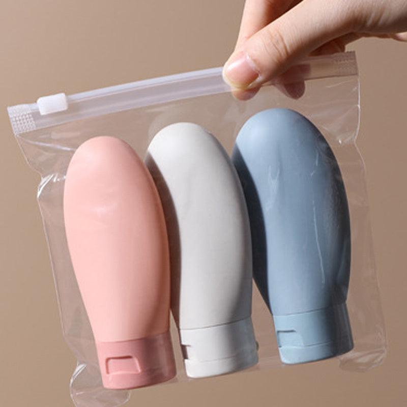 3 Refillable Silicone Bottles Leak Proof for Travel Toiletries
