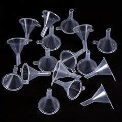 10pcs Clear Plastic Mini Funnel for Lab Bottles Essential Oils Perfumes Spices