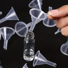 10pcs Clear Plastic Mini Funnel for Lab Bottles Essential Oils Perfumes Spices