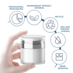 Airless Pump Jar Refillable Cream Jar Vacuum Bottle Squeeze Lotion Jar