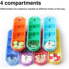 Travel Pill Box Weekly Pill Organizer 7 Days Stackable Pill Dispenser
