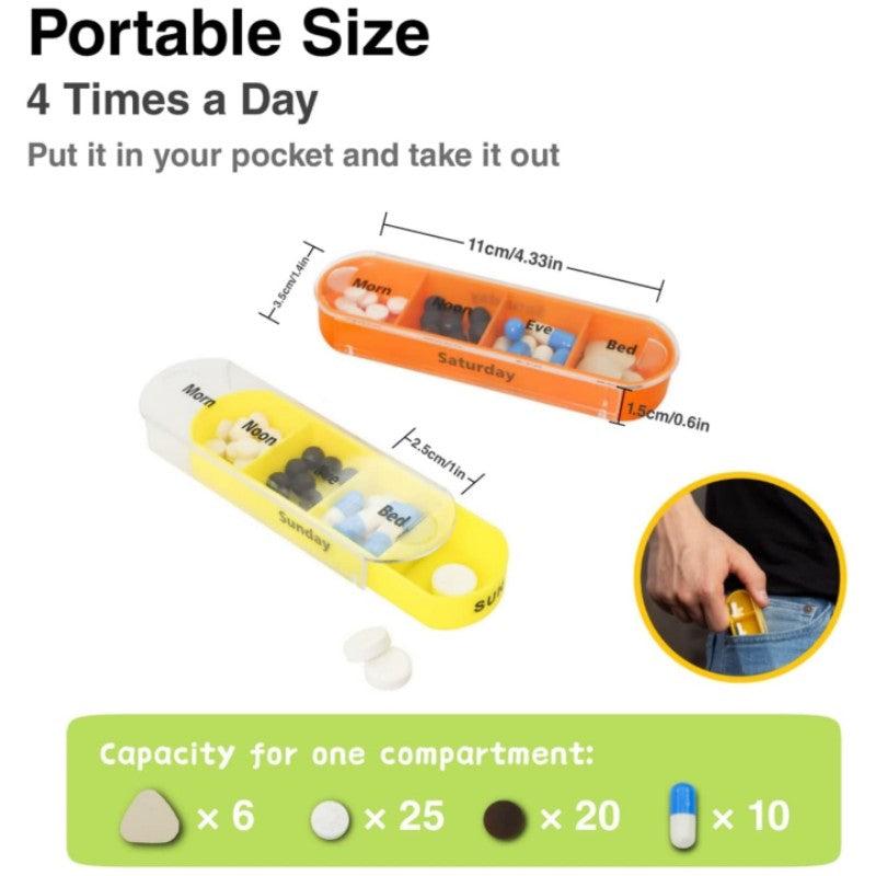 Travel Pill Box Weekly Pill Organizer 7 Days Stackable Pill Dispenser