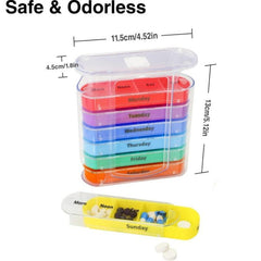 Travel Pill Box Weekly Pill Organizer 7 Days Stackable Pill Dispenser