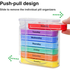 Travel Pill Box Weekly Pill Organizer 7 Days Stackable Pill Dispenser