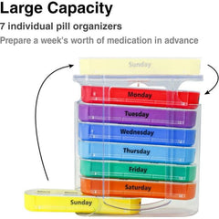 Travel Pill Box Weekly Pill Organizer 7 Days Stackable Pill Dispenser