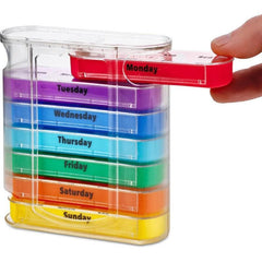 Travel Pill Box Weekly Pill Organizer 7 Days Stackable Pill Dispenser